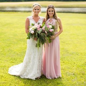 Blush & Bronze bridesmaid dress